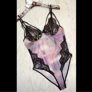 Colorful Ombré, Mesh & Lace, Lingerie Bodysuit